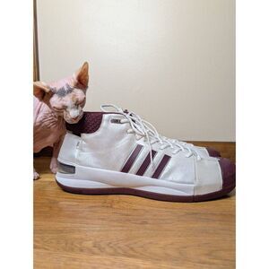 Adidas TS Pro Model Basketball Shoes Men’s Size 19 White Maroon Rare EUC